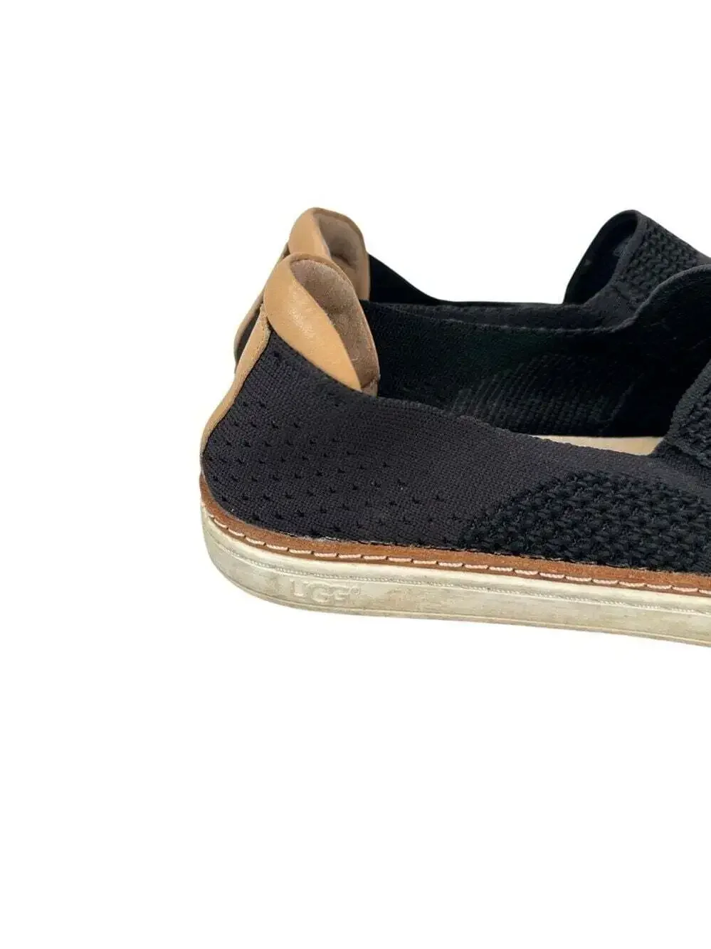 UGG Sammy Trainer Black Slip On Sneakers Size 8 Knit Comfort Casual Athleisure